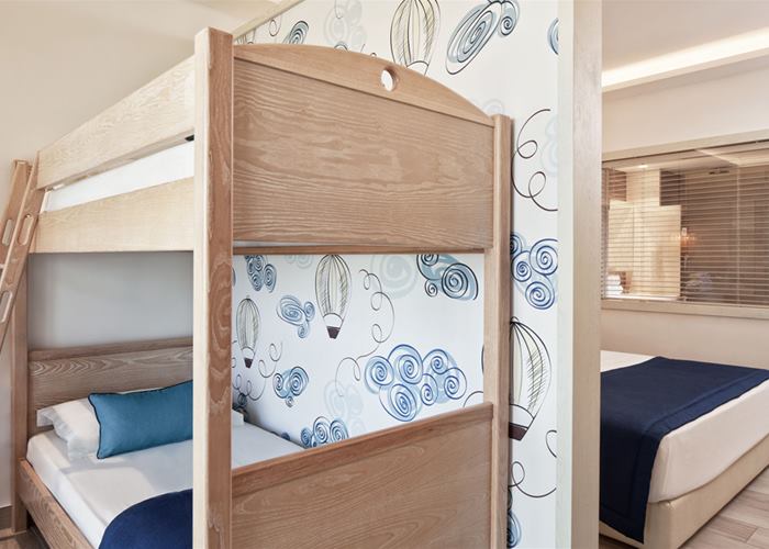 Atlantica Aegean Blue - Family Room Bunk Bed Inland View
